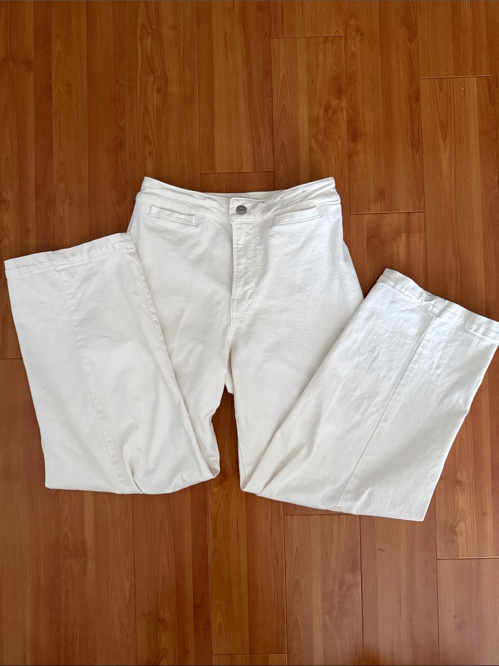 Madewell White wide leg cropped Pants